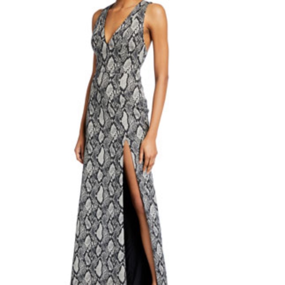 Alice + Olivia - Celeste Racerback Front - Slit Gown. Size 2